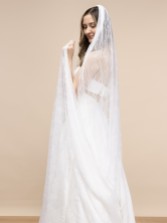 Photograph: Perfect Bridal Ivory Single Tier Chantilly Lace Tulle Cathedral Veil