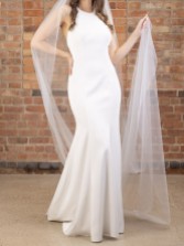 Zdjęcie: Perfect Bridal Jednoprzewiewny welon katedralny z tiulu w kolorze kości słoniowej z błyszczącym brokatem