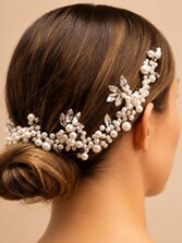 Photograph: Perfect Bridal Silver Crystal & Pearl Bridal Hair Vine