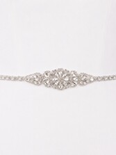 Photograph: Perfect Bridal Silver Slim Diamante Crystal Bridal Belt
