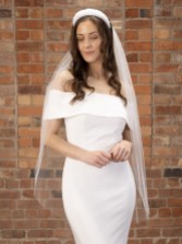 Fotografia: Perfect Bridal Véu curto de tule brilhante com glitter, de uma camada, na cor marfim