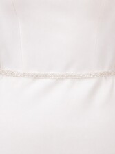 Zdjęcie: Perfect Bridal Wąski, przezroczysty pas ślubny z motywem kwiatowym i koralikami