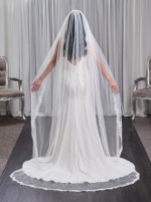 Photograph: Rivington Single Tier Italian Tulle Lace Trimmed Veil