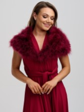 Photograph: Scarlet Burgundy Feather Wedding Wrap
