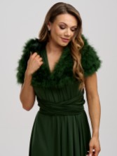 Photograph: Scarlet Olive Green Feather Wedding Wrap