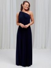 Fotografia: Vestido de dama de honra Emily Rose em azul-marinho com vários estilos (tamanho único)