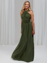 Fotografia: Vestido de dama de honra Emily Rose em verde-oliva com vários estilos (tamanho único)