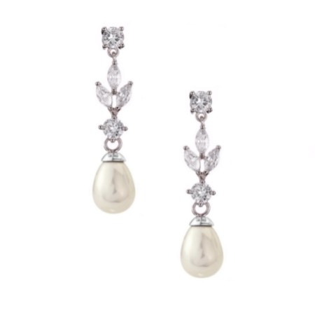 Abella Cubic Zirconia and Pearl Drop Earrings