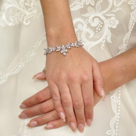 Adelaide Silver Vintage Inspired Crystal Bracelet