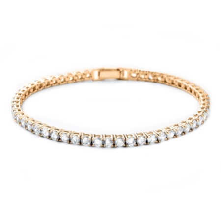 Alanna Simple Cubic Zirconia Tennis Bracelet (Gold)