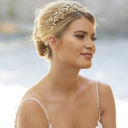 Arianna Celeste Pearl and Crystal Branches Headband AR565