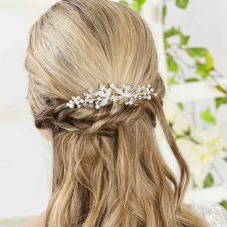 Arianna Hedgerow Pearl and Crystal Bridal Veil Comb AR552