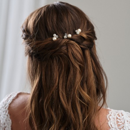 Arianna Mira Set of 3 Pearl, Crystal and Diamante Hair Pins ARP614