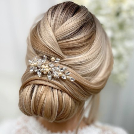 Arianna Pearl Blossom Bridal Veil Comb AR434