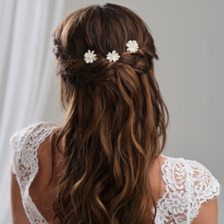 Arianna Set of 3 Double Flower Hair Pins ARP604