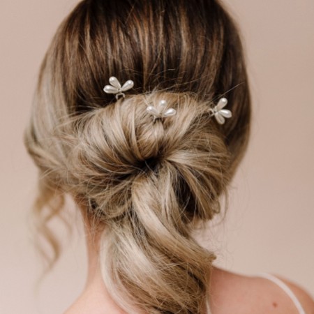 Arianna Set of 3 Pearl Bright Star Hair Pins ARP597