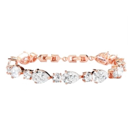 Carly Classic Cubic Zirconia Wedding Bracelet (Rose Gold)