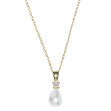 Dolci Gold Teardrop Pearl Pendant Necklace