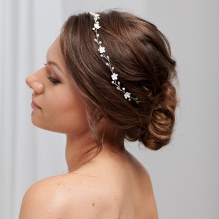 Fleur Delicate Pearl and Crystal Floral Hair Vine