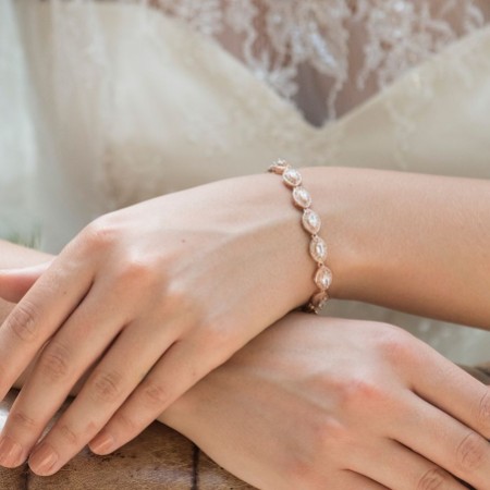 Ivory and Co Promise Cubic Zirconia Wedding Bracelet (Rose Gold)