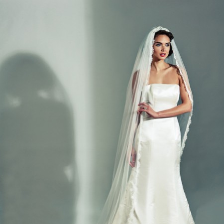 Joyce Jackson Cila Lace Edge Veil with Embellished Comb
