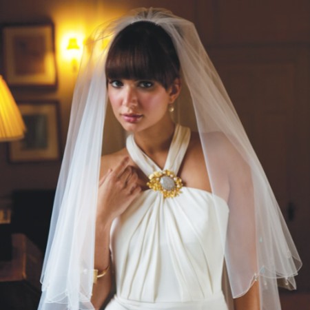 Joyce Jackson Lyon Scalloped Edge Veil with Crystal Drops