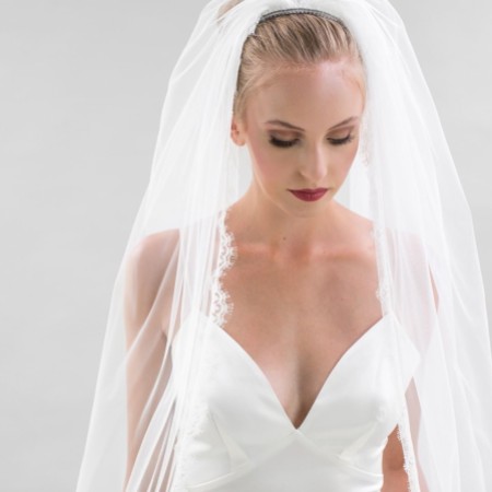 Joyce Jackson Orlando Single Tier Lace Edge Veil