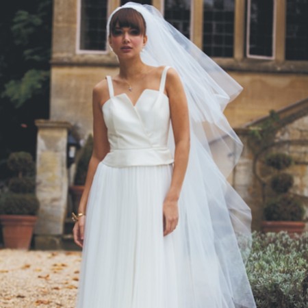 Joyce Jackson Phoenix Two Tier Tulle Veil with Raw Edge
