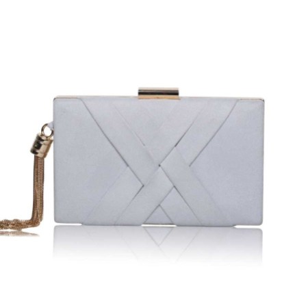 Perfect Bridal Anise Pearl Grey Suede Clutch Bag