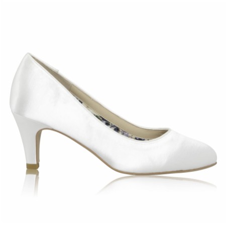 Perfect Bridal Erica Dyeable Ivory Satin Mid Heel Court Shoes