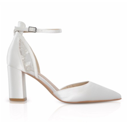 ivory block heels closed toe
