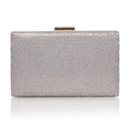 Perfect Bridal Sorrel Taupe Sparkly Diamante Box Clutch