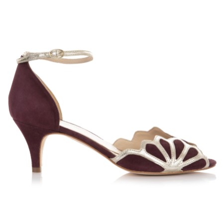 Rachel Simpson Isadora Berry Suede Low Heel Ankle Strap Sandals