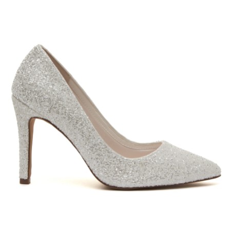 silver court shoes low heel