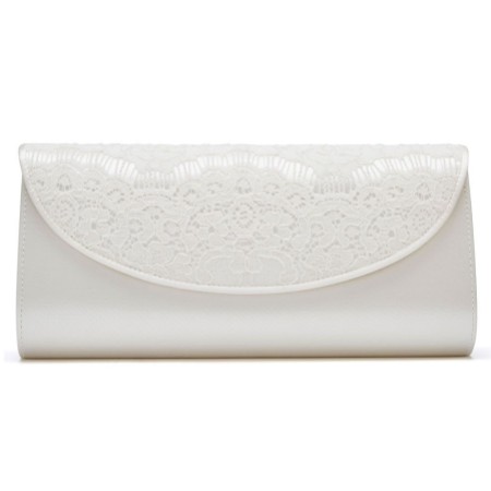 Rainbow Club Melody Dyeable Ivory Satin and Lace Wedding Clutch Bag