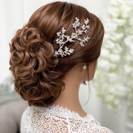 Selene Ivory Pearl and Beaded Branch Hair Vine