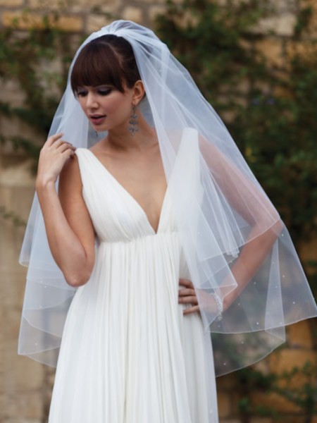Joyce Jackson Antigua Diamante Wedding Veil with Pencil Edge