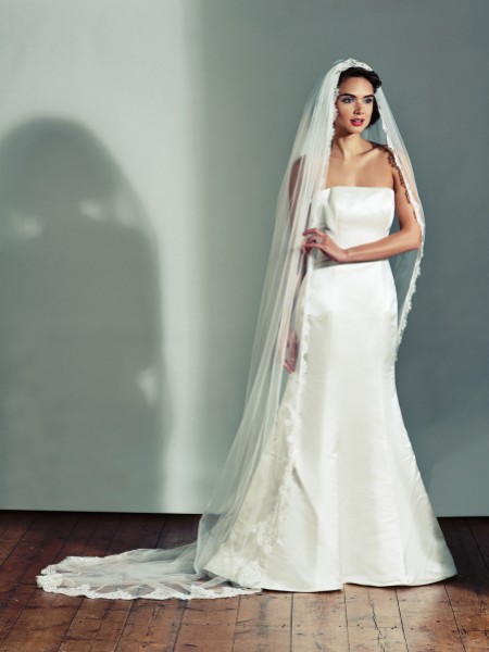Joyce Jackson Cila Lace Edge Veil with Embellished Comb