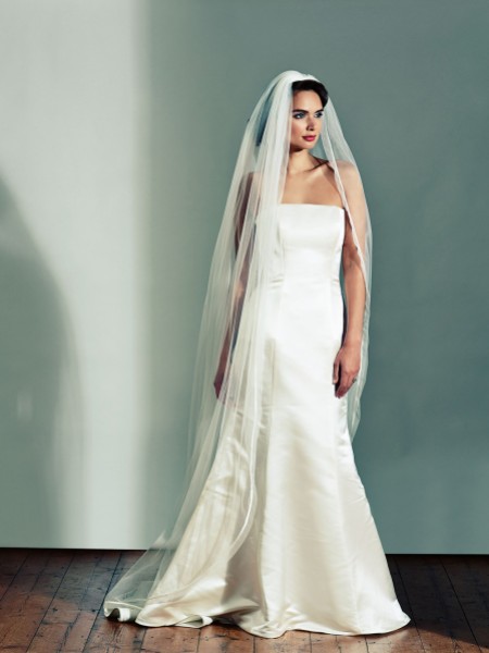 Joyce Jackson Kioni Single Tier Folded Tulle Edge Veil