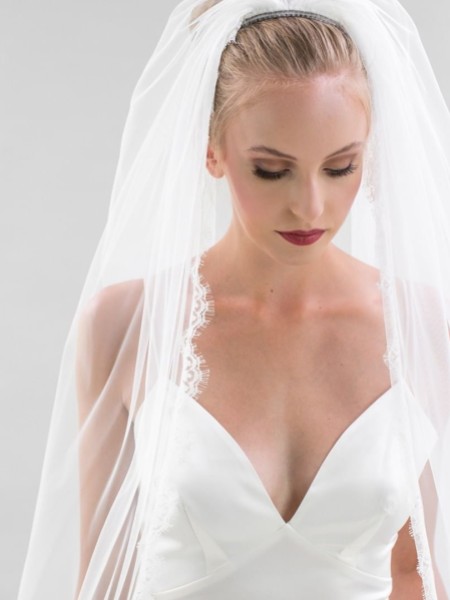 Joyce Jackson Orlando Single Tier Lace Edge Veil