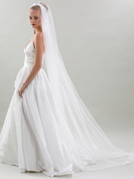 Joyce Jackson Pescara Single Tier Veil with Scattered Lace Motifs