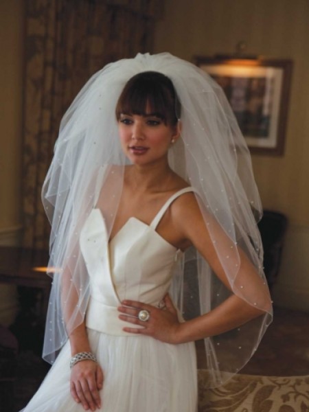 Joyce Jackson Philadelphia Bouffant Veil with Pearl and Crystal