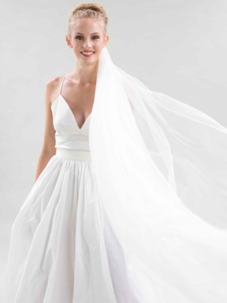 Joyce Jackson Phoenix Single Tier Tulle Veil with Raw Edge