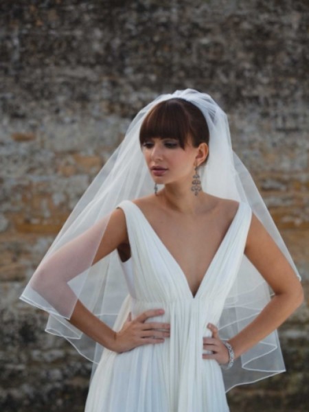 Joyce Jackson Suriname Two Tier Tulle Veil with Corded Edge