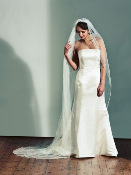 Joyce Jackson Thani Single Tier Pearl and Crystal Veil