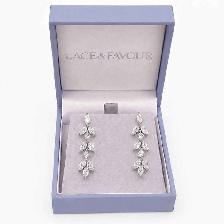 Aria Silver Cubic Zirconia Drop Earrings