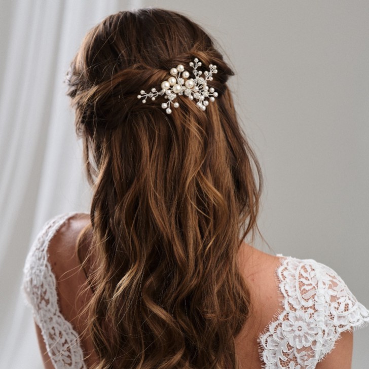 Arianna Mira Pearl and Crystal Hair Comb AR614