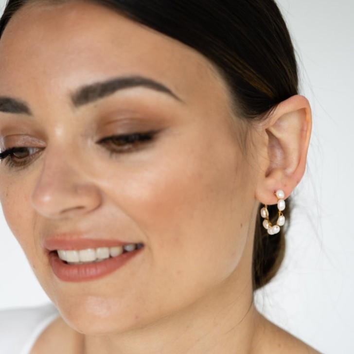 Arianna Seed Pearl Hoop Earrings ARE697