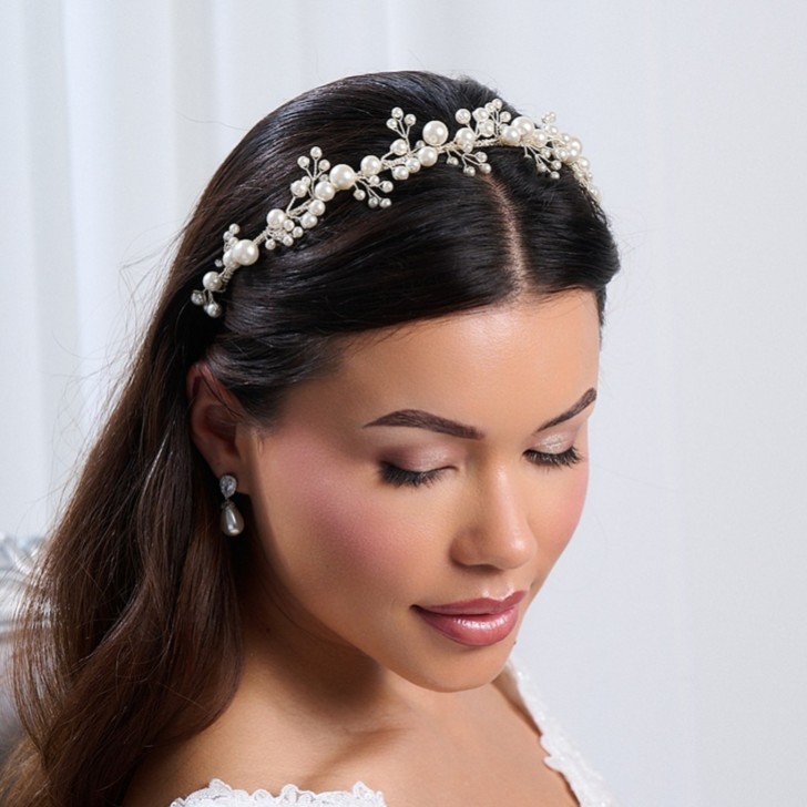 Arianna Tiara ślubna „Siren Low Pearl” AR611