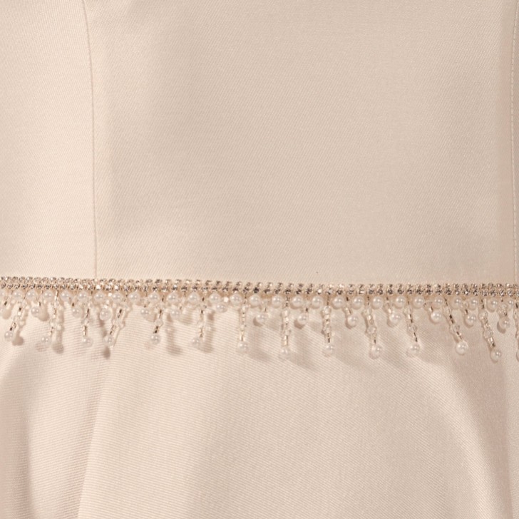 Bianco Diamante Brautkleid Gürtel mit Perlen und Kristalltropfen